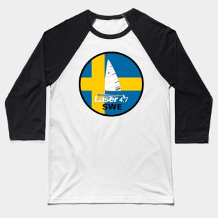 laser class sailboat on flag Sweden Baseball T-Shirt